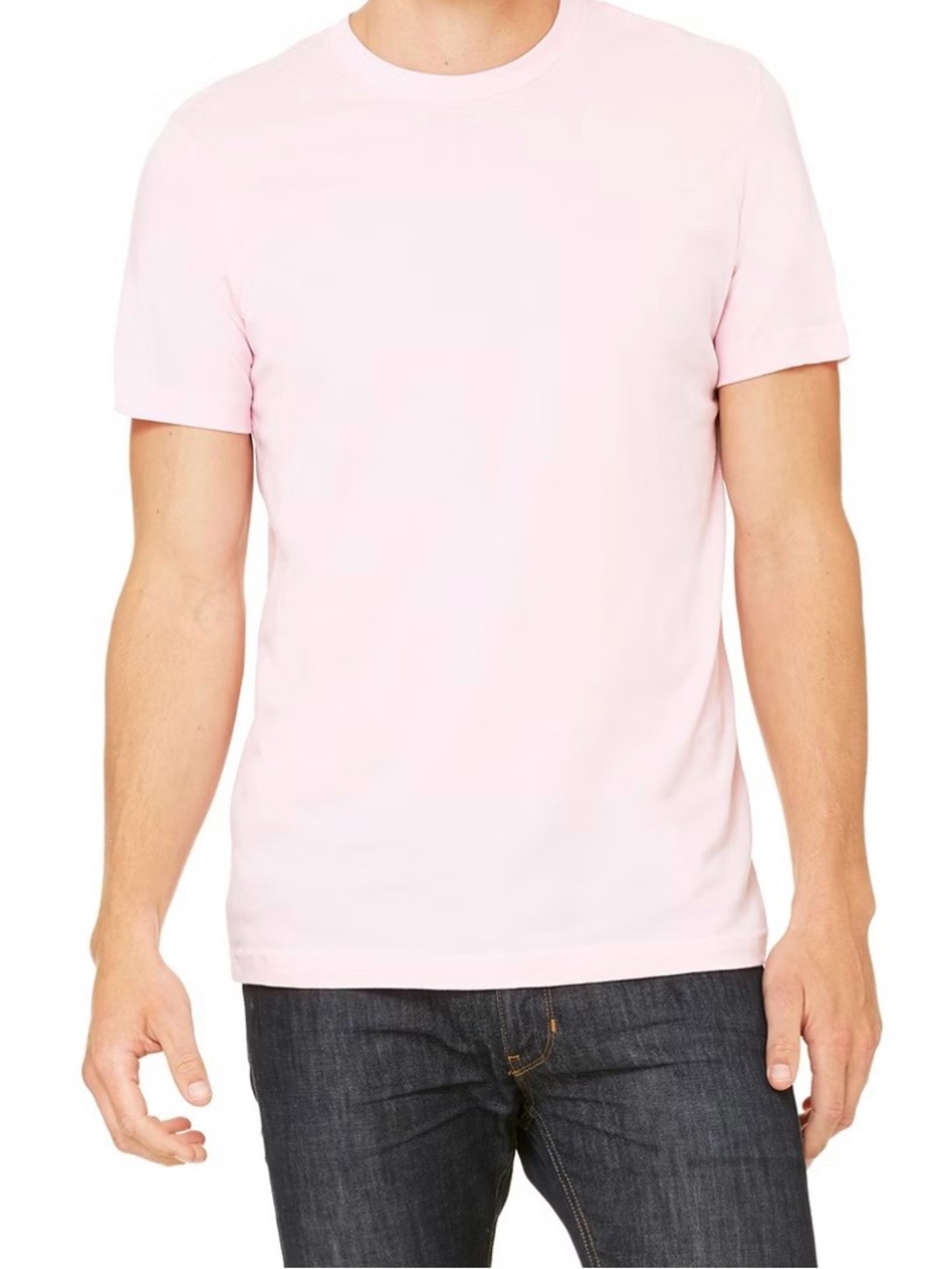 Bella canvas 3001C Classic Crew Neck T-Shirt in Light Pink, unisex tee